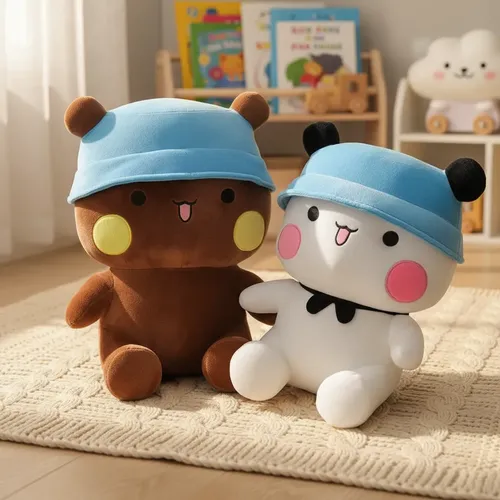 Peluche Oso Bubu Y Dudu Sentado 30 Cm Animales Kawaii Blanco — foto 2