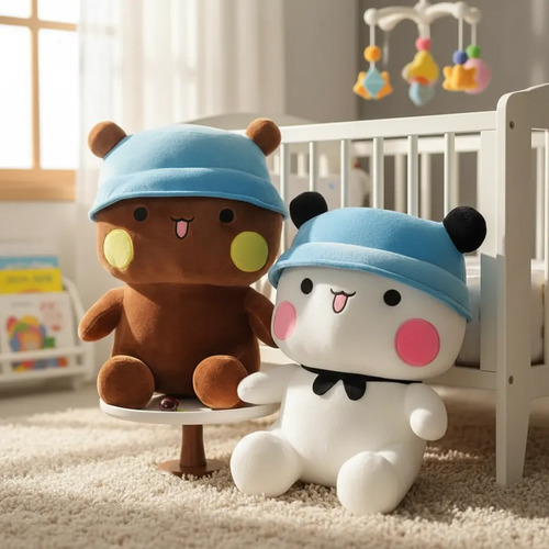 Peluche Oso Bubu Y Dudu Sentado 30 Cm Animales Kawaii Marrón — foto 2