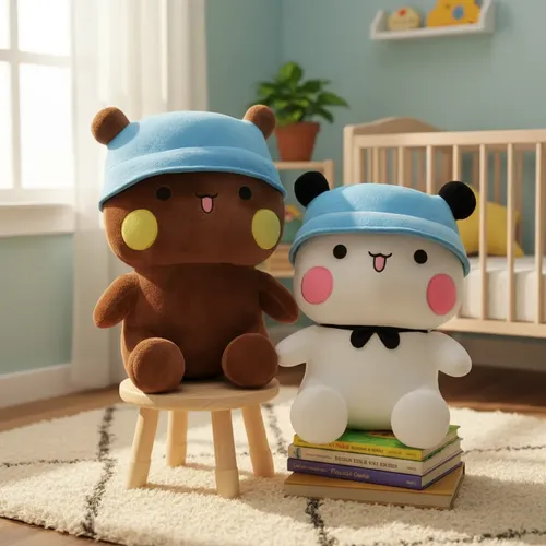 Peluche Oso Bubu Y Dudu Sentado 30 Cm Animales Kawaii Marrón — foto 3