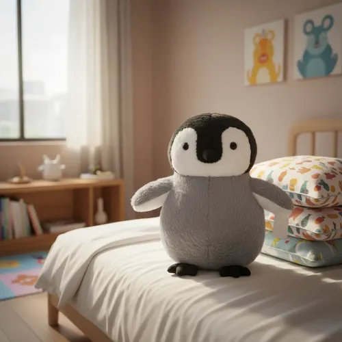 Peluche Pingüino Bebé Gris Suave Juguete Animalito Kawaii Gris Oscuro