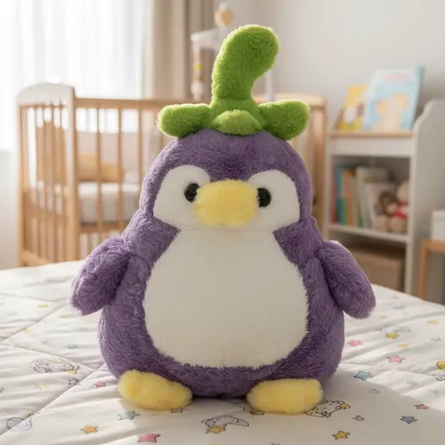 Peluche Pingüino Con Hoja Verde Kawaii Nuevo Lindo Tierno Varios — foto 3