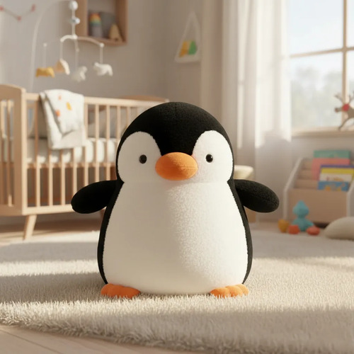 Peluche Pingüino Kawaii Felpa Suave 25 Cm Grande Blanco — foto 2