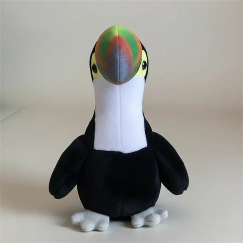 Peluche Tucán Suave Con Pico De Colores Para Niños Kawaii Negro