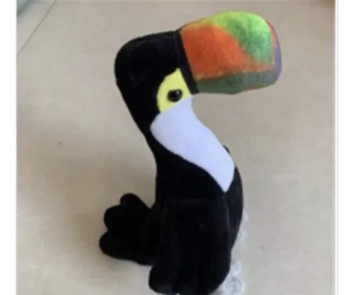 Peluche Tucán Suave Con Pico De Colores Para Niños Kawaii Negro — foto 2
