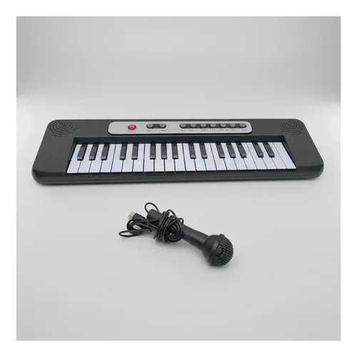 Piano Teclado Musical Electronico Niños Karaoke + Microfono Negro — foto 2