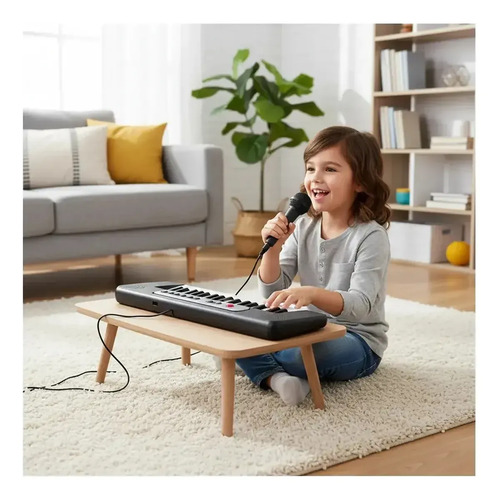 Piano Teclado Musical Electronico Niños Karaoke + Microfono Negro — foto 3