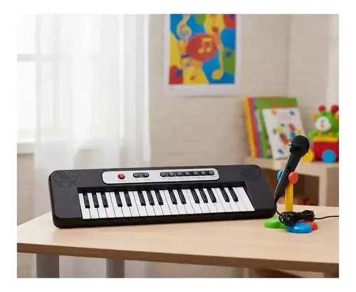 Piano Teclado Musical Electronico Niños Karaoke + Microfono Negro — foto 4
