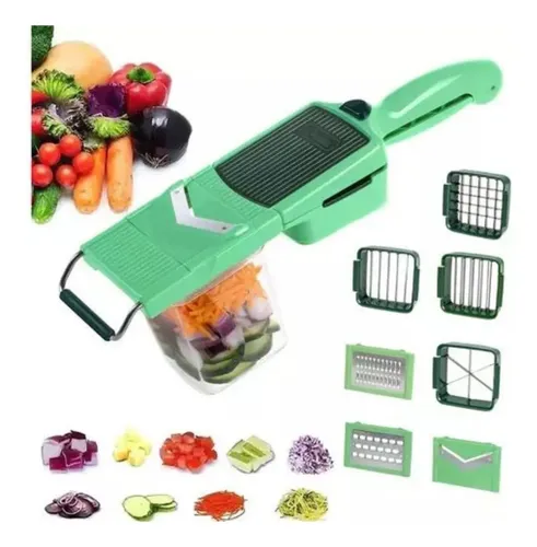 Picador Cortador Rallador Verduras Cocina Hogar Verde