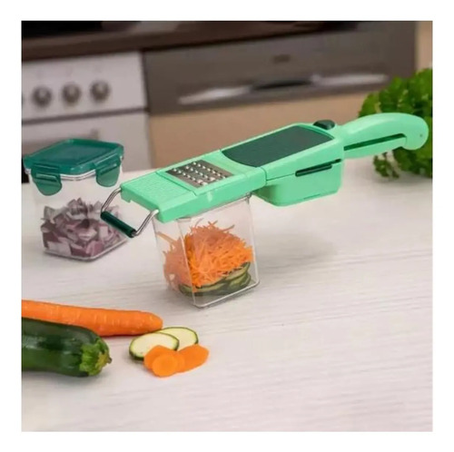 Picador Cortador Rallador Verduras Cocina Hogar Verde — foto 3
