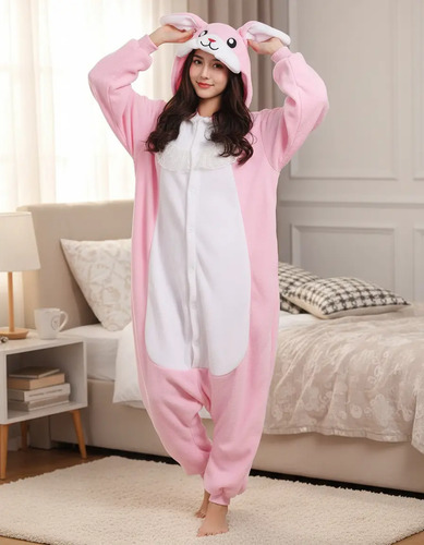 Pijama Disfraz Polar Para Adultos Diseño De Conejo