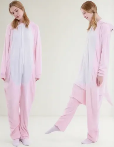Pijama Disfraz Polar Para Adultos Diseño De Dino Rosa