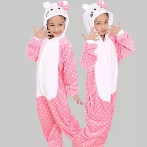 Pijama Disfraz Polar Para Niños Diseño De Gato Kitty — foto 2