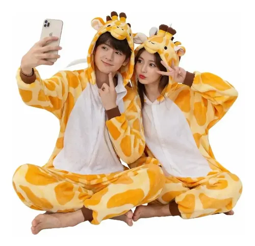 Pijama Y Disfraz De Adulto Enterito Polar Jirafa Amarillo Polar S
