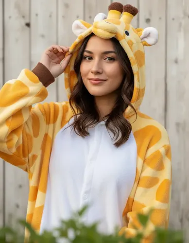 Pijama Y Disfraz De Adulto Enterito Polar Jirafa Amarillo Polar M