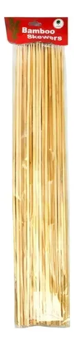 Pinchos Brochetas Madera 40 Cm Anticuchos Palos Bamboo Beige Liso — foto 3