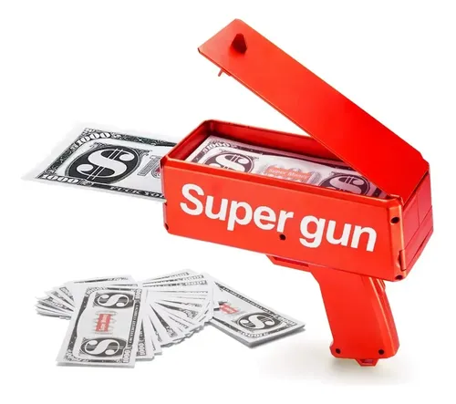 Pistola Lanza Billetes Cash Money Super Gun Rojo — foto 3