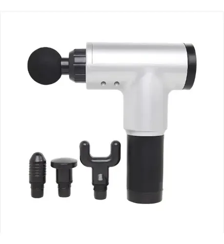 Pistola Masajeadora Fascial Gun Kh-320 4 Accesorios Inalámbrica Plateado/negro — foto 5