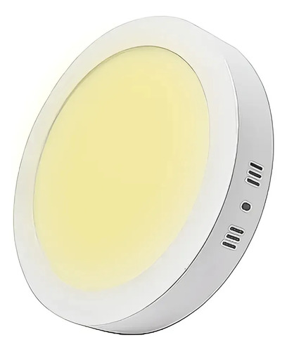 Plafon Techo Foco Sobrepuesto Panel Led Lampara Redondo 18w Estructura Blanco