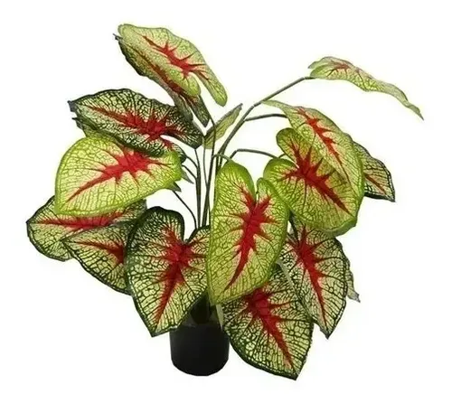 Planta Artificial Decorativa Caladium Amarillas 50cm Hogar