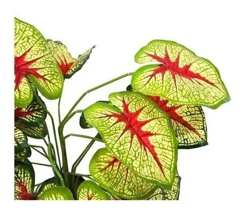 Planta Artificial Decorativa Caladium Amarillas 50cm Hogar — foto 2