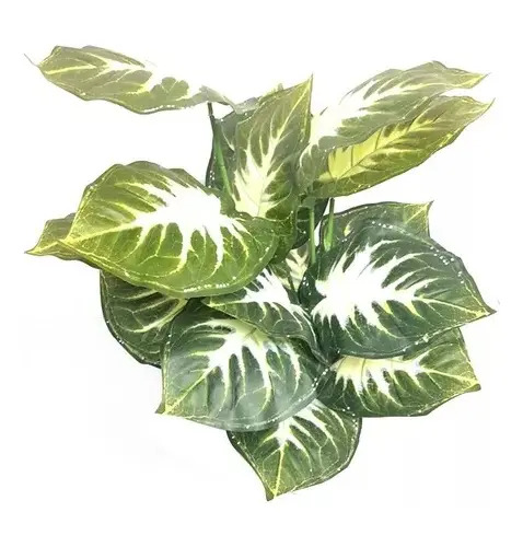Planta Artificial Decorativa Caladium Verde-blanco De 50cm Verde — foto 2