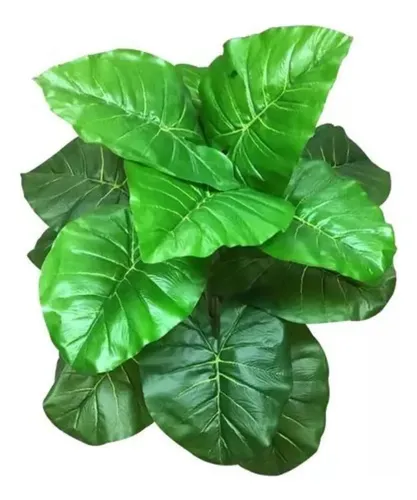 Planta Artificial Decorativa Hojas Dentadas De 70cm Verde