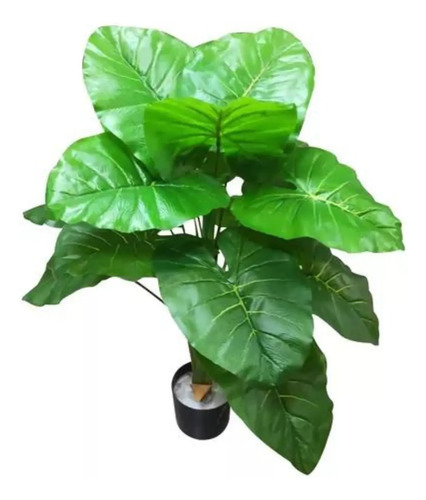 Planta Artificial Decorativa Hojas Dentadas De 70cm Verde — foto 2