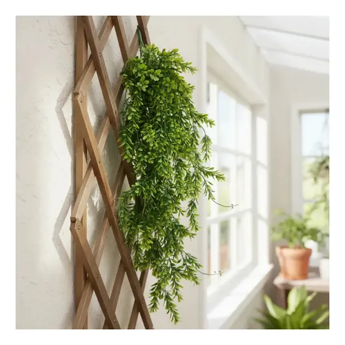 Planta Colgante Artificial Trepadora Decoración Inter O Exte Verde Claro — foto 2