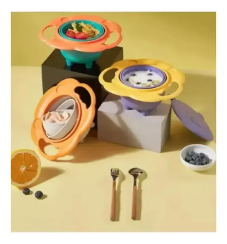 Plato Bowl Gira 360° Tazon Para Bebes Anti Derrames Varios — foto 4