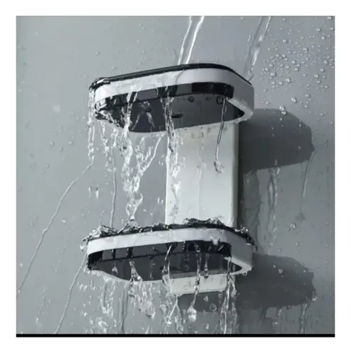 Porta Jabon Jabonera Doble Capa Adhesivo Baño Hogar Blanco — foto 4