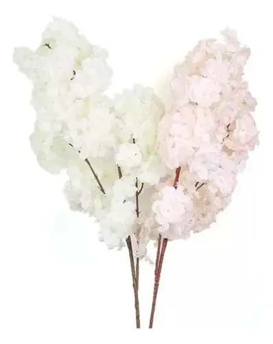Ramo Flor De Cerezo Artificial Decoración Blanco