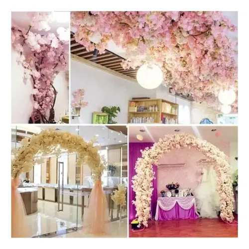 Ramo Flor De Cerezo Artificial Decoración Rosa — foto 2