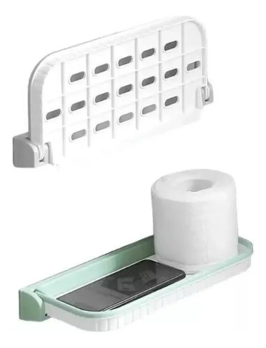 Repisa Estante De Baño Plegable De Pared Cocina Toallero Blanco — foto 2