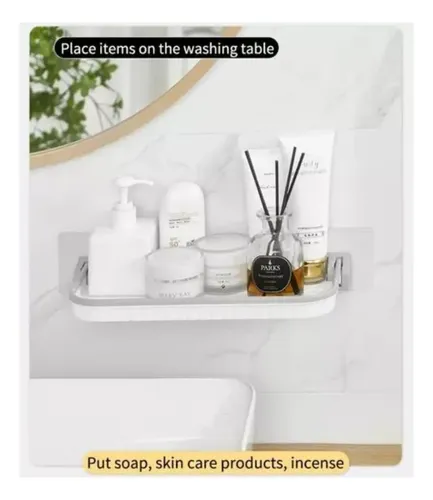 Repisa Estante De Baño Plegable De Pared Cocina Toallero Blanco — foto 7
