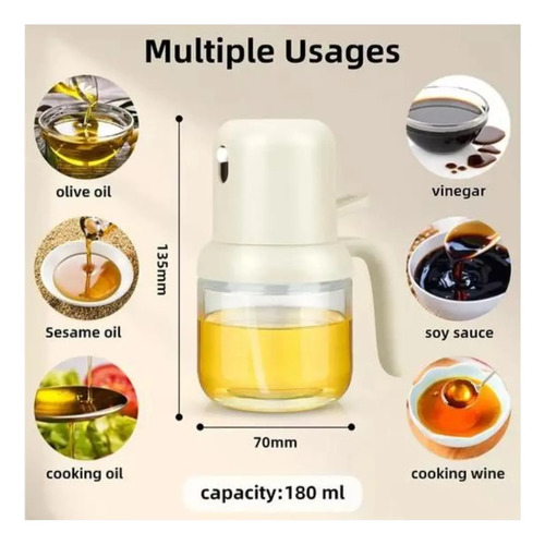Rociador De Aceite Aceitero Spray Vinagre Limón Aderezo Transparente — foto 5