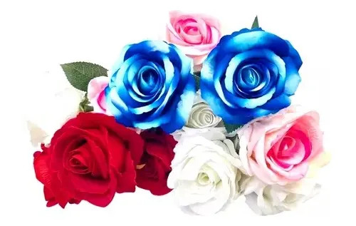 Rosas Artificiales Realistas Set 5 Varas Individuales — foto 2