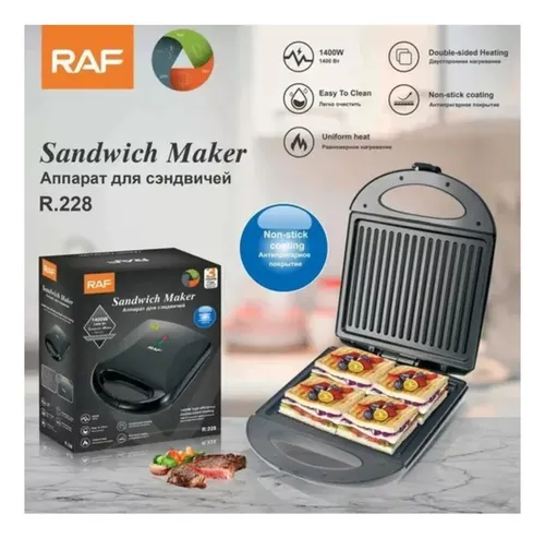 Sandwichera Electrica Tipo Grill Tostador Y Plancha Raf Negro — foto 6