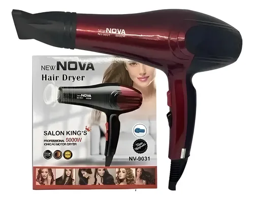 Secador Cabello Profesional Nova Nv9031 5000w Hairdryer Color Rojo