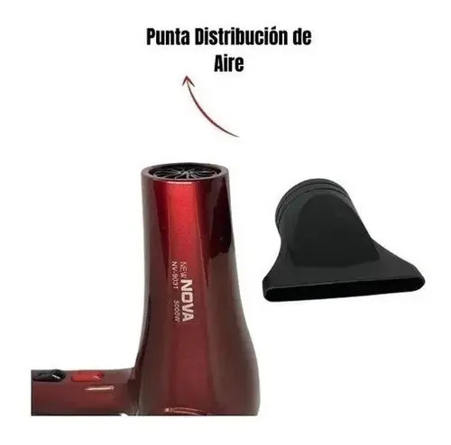 Secador Cabello Profesional Nova Nv9031 5000w Hairdryer Rojo — foto 4