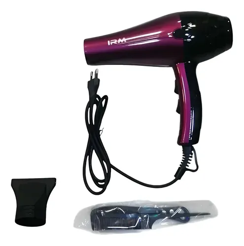 Secador De Cabello 3000w 2 Accesorios Negro Con Rojo Negro