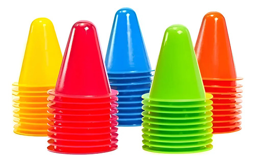 Set 10 Mini Conos Multicolor 9cm Para Agilidad Coordinación Varios