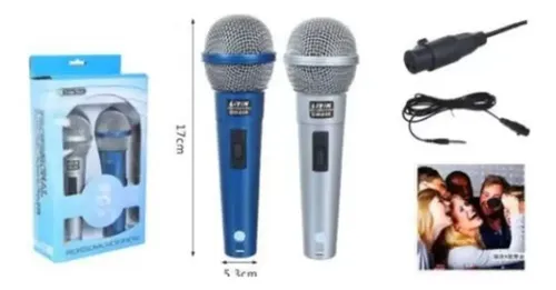 Set 2 Micrófonos Profesional Karaoke Con Cable Varios — foto 2