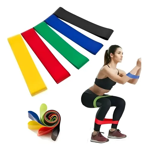 Set 5 Bandas Elásticas Ejercicio Entrenamiento Multicolor Varios
