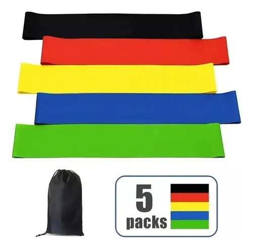 Set 5 Bandas Elásticas Ejercicio Entrenamiento Multicolor Varios — foto 2