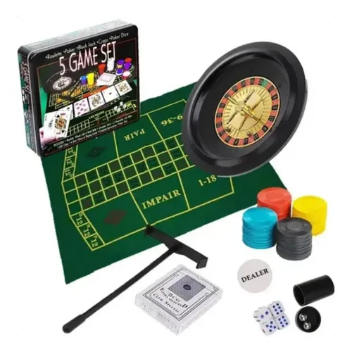 Set 5 Juegos En 1 Casino Ruleta Poker, Blackjack, Póker