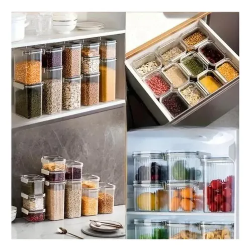 Set 5 Recipientes Hermeticos Almacenamiento Con Tapa Cocina Transparente — foto 2