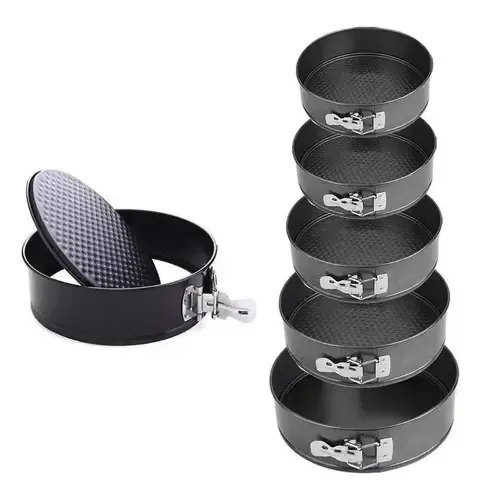 Set 6 Moldes Para Torta Desmontable Antiadherente Repostería Gris