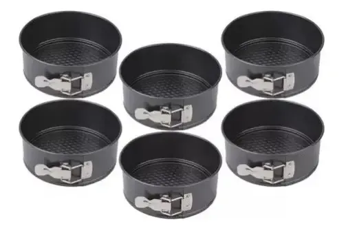 Set 6 Moldes Para Torta Desmontable Antiadherente Repostería Gris — foto 3