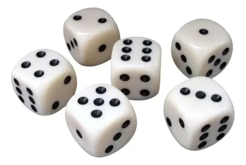 Set De 100 Dados Azar 16mm Blancos 6 Caras Blanco — foto 2