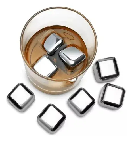Set De 4 Cubos De Acero Hielo Reutilizables Enfriar Tragos — foto 2